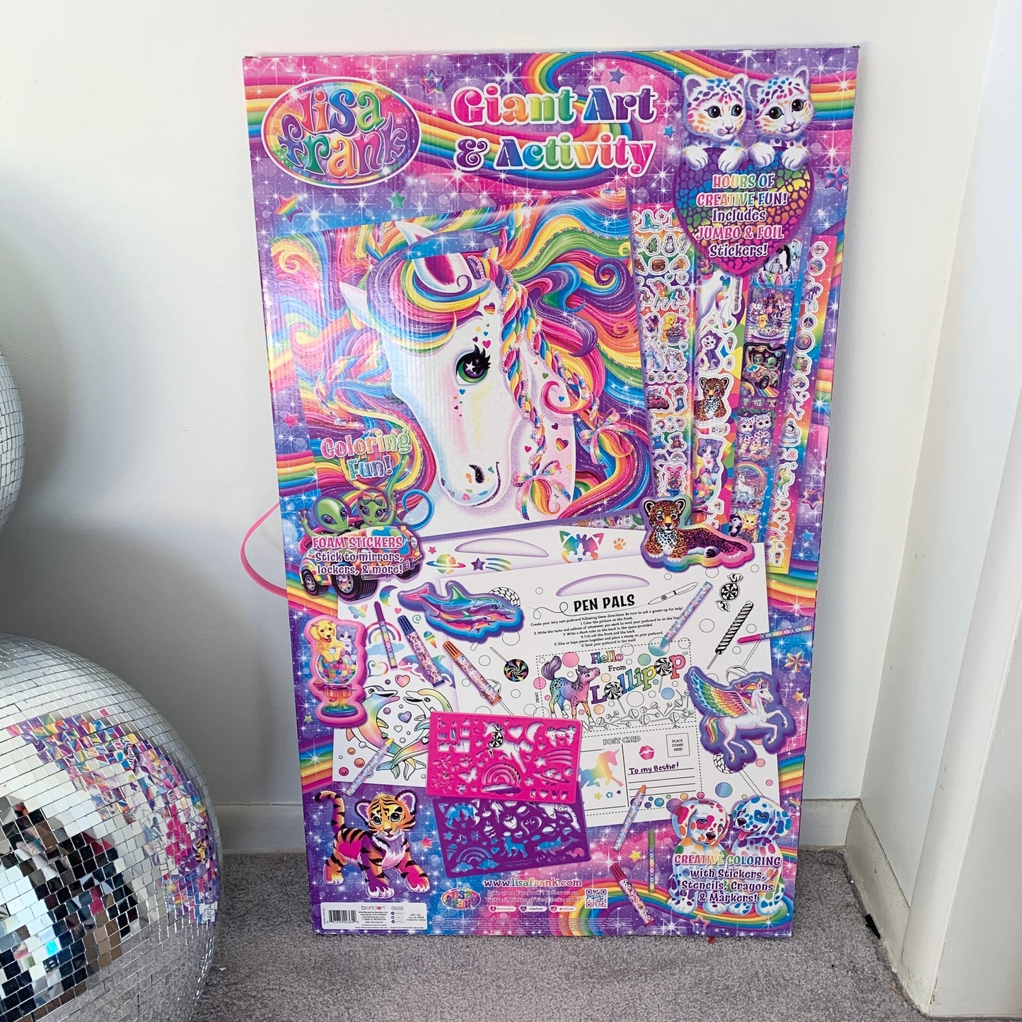 Lisa Frank Rare Double Stickers Total Giant Art & Activity Set New Sealed Bx