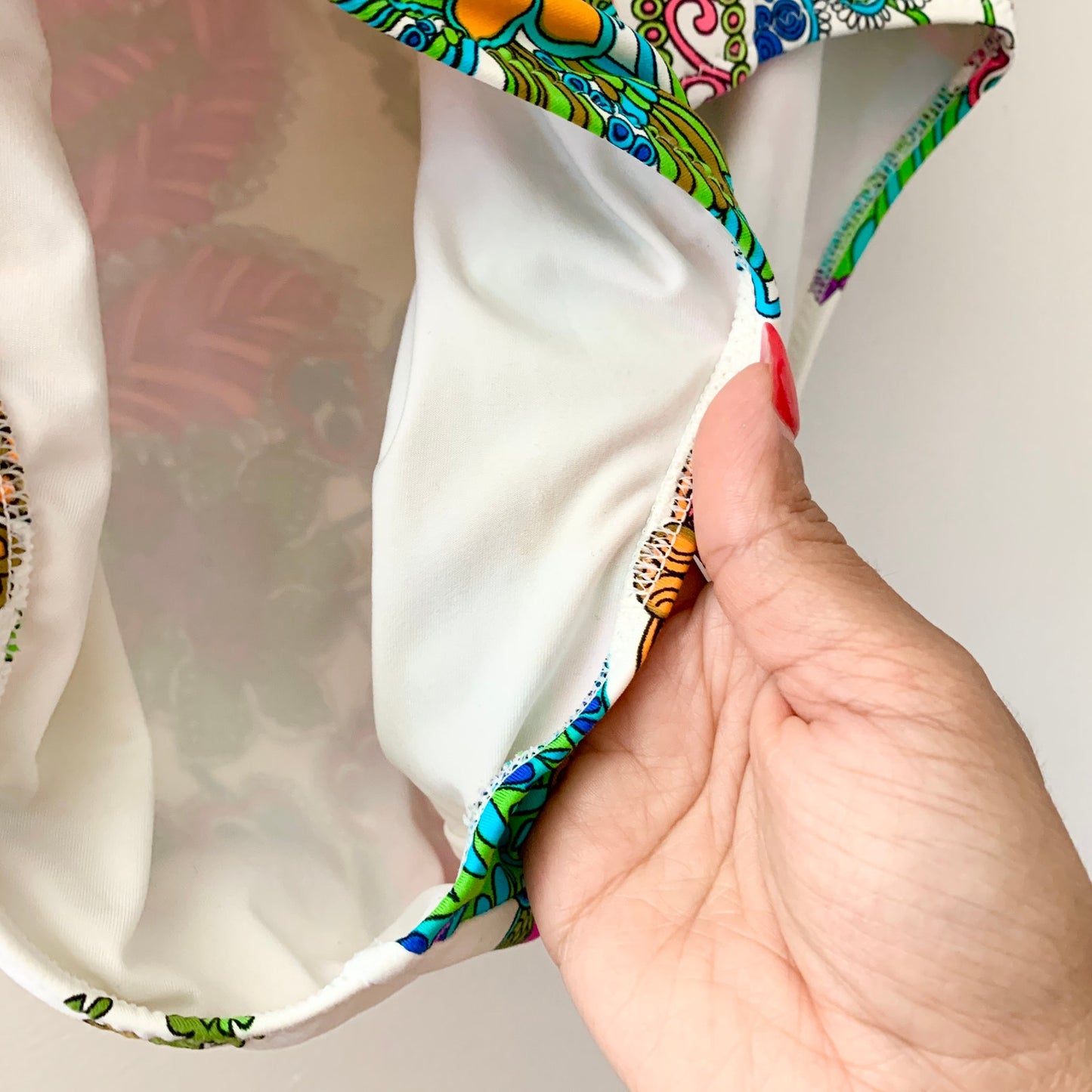 Trina Turk Meilani One Piece Plunge Neck Halter Floral Swimsuit White Green 8