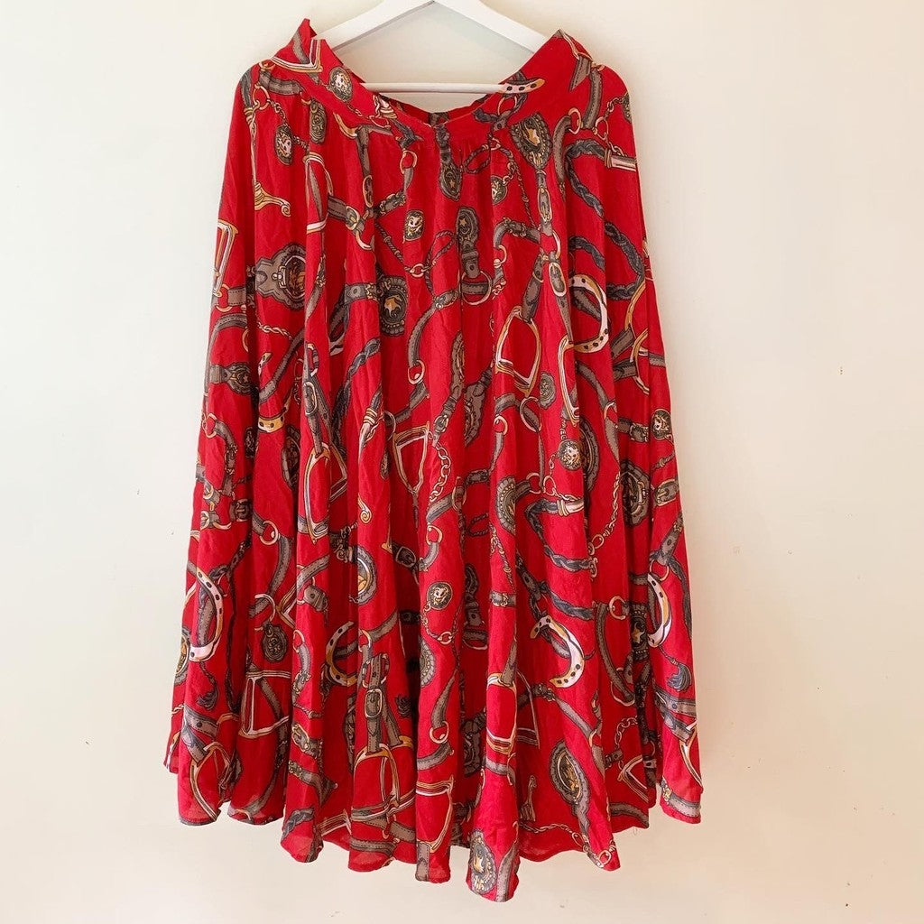 Vintage 1970s Howard Wolf Equestrian Maxi Skirt