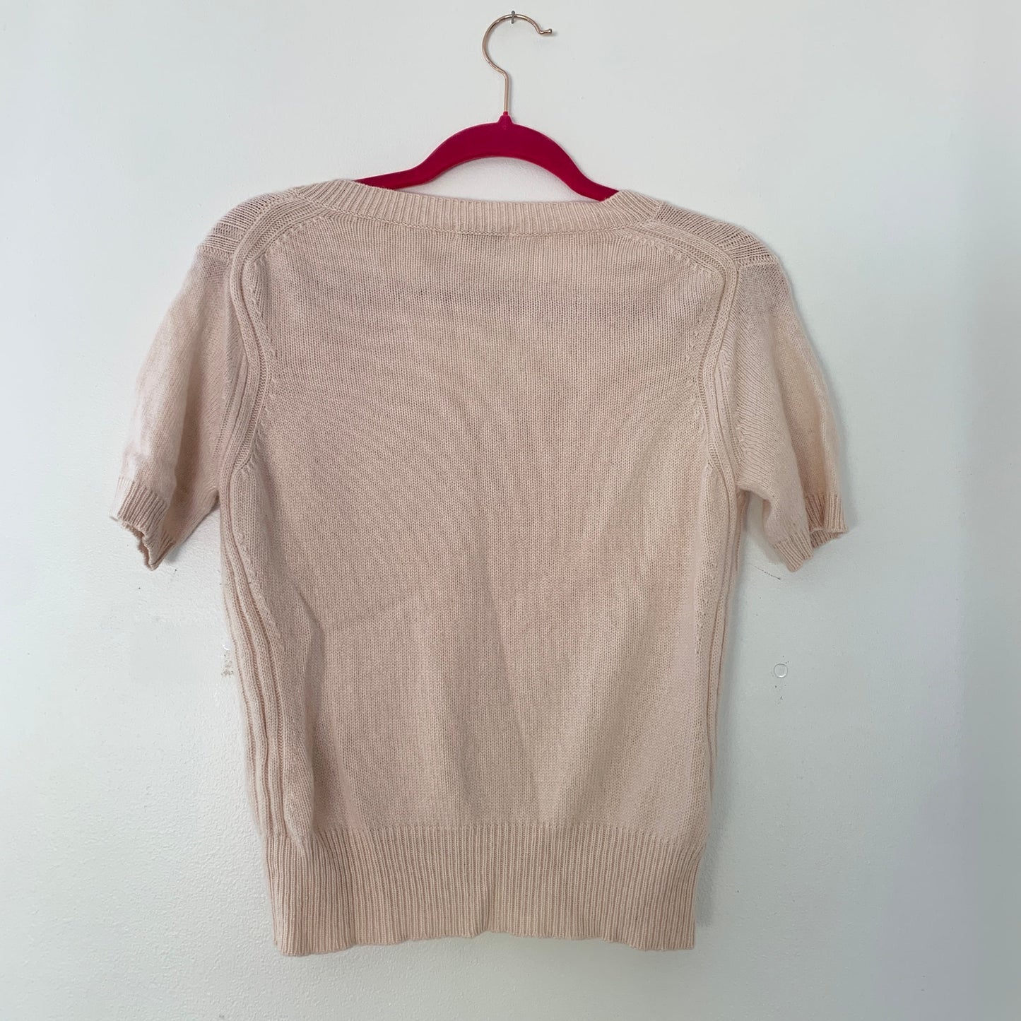 Malo Cashmere Cream Pullover Knit Italy V-Neck Sweater Shirt Size 44 Medium