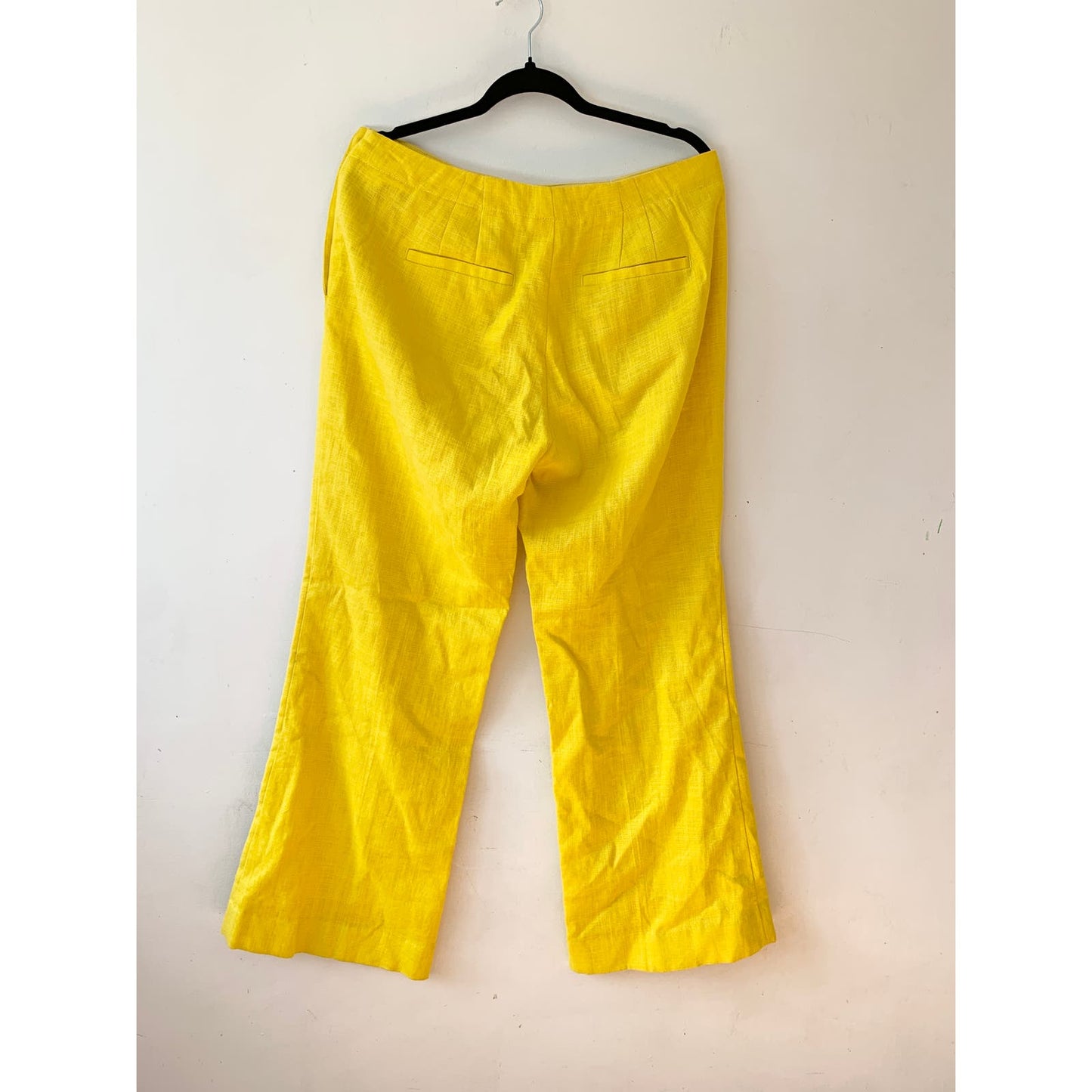 Cartonnier Anthropologie Linen Blend Wide Leg High Rise Yellow Trouser Pants 14