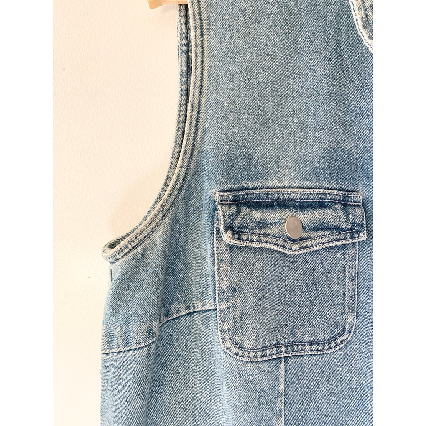 Newport News Jeanology Vintage Denim Button Down Dress Y2K 90s