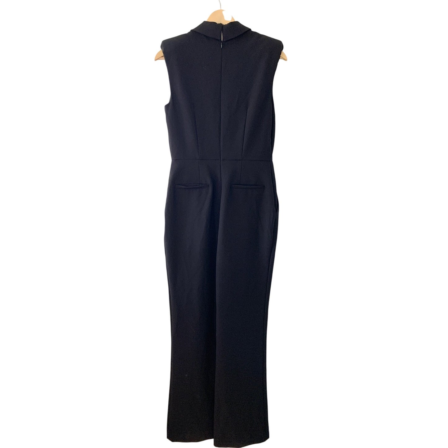 Express Black Cocktail Work Collared V Neck Wide Leg Sleevless Jumpsuit Small