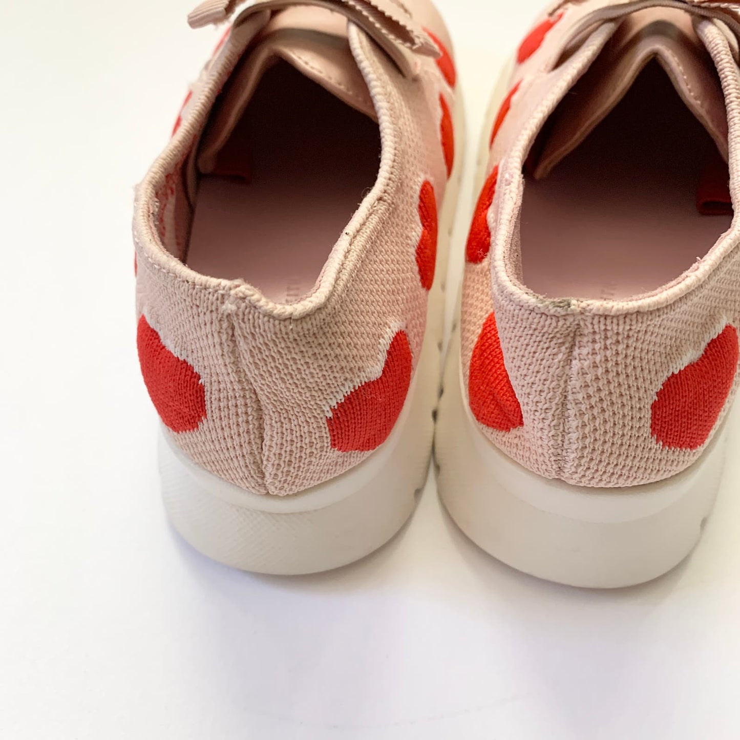LITTLE CHARLES & KEITH Heart Print Red Pink Kids Slip on Sneakers USA 11.5 EU 29
