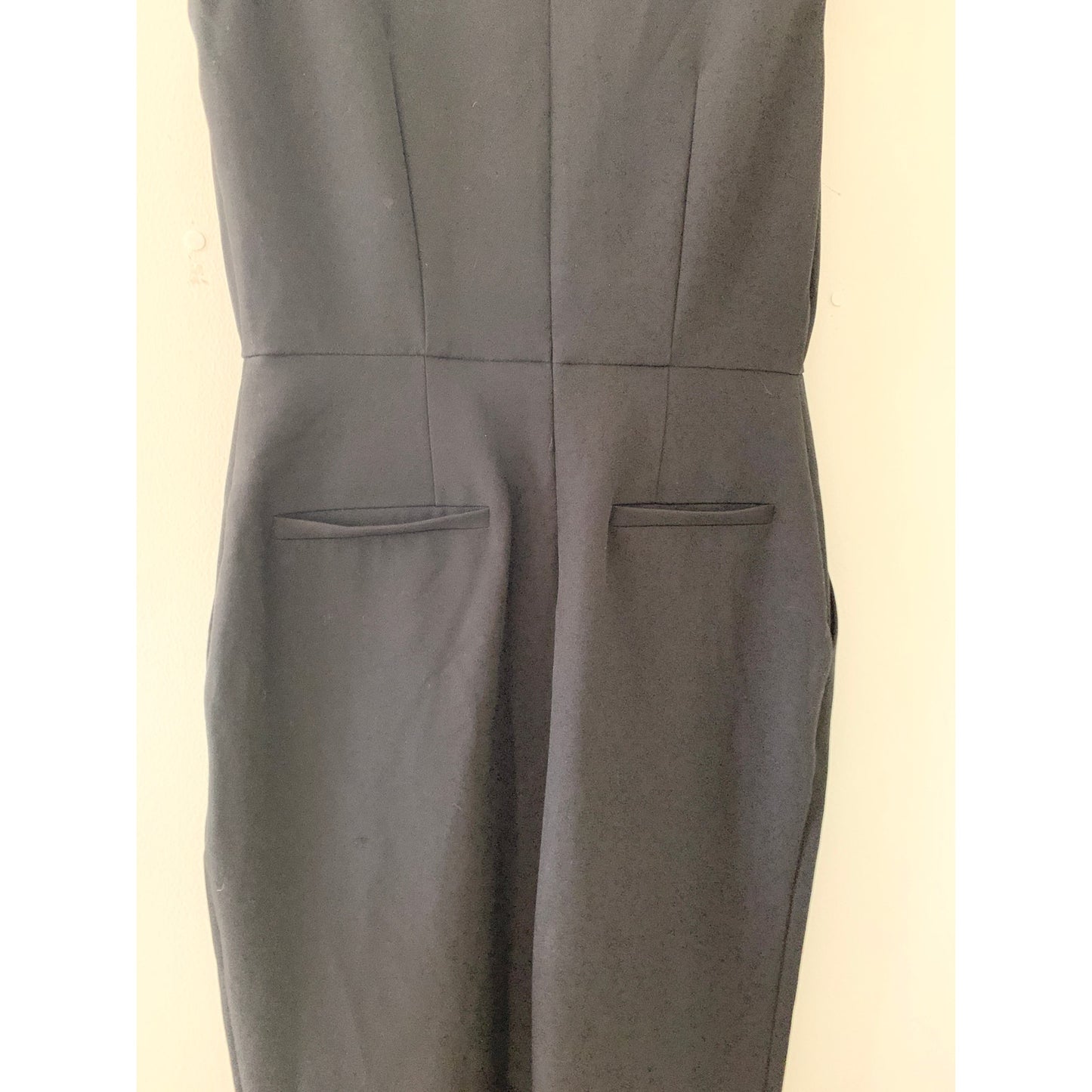Express Black Cocktail Work Collared V Neck Wide Leg Sleevless Jumpsuit Small