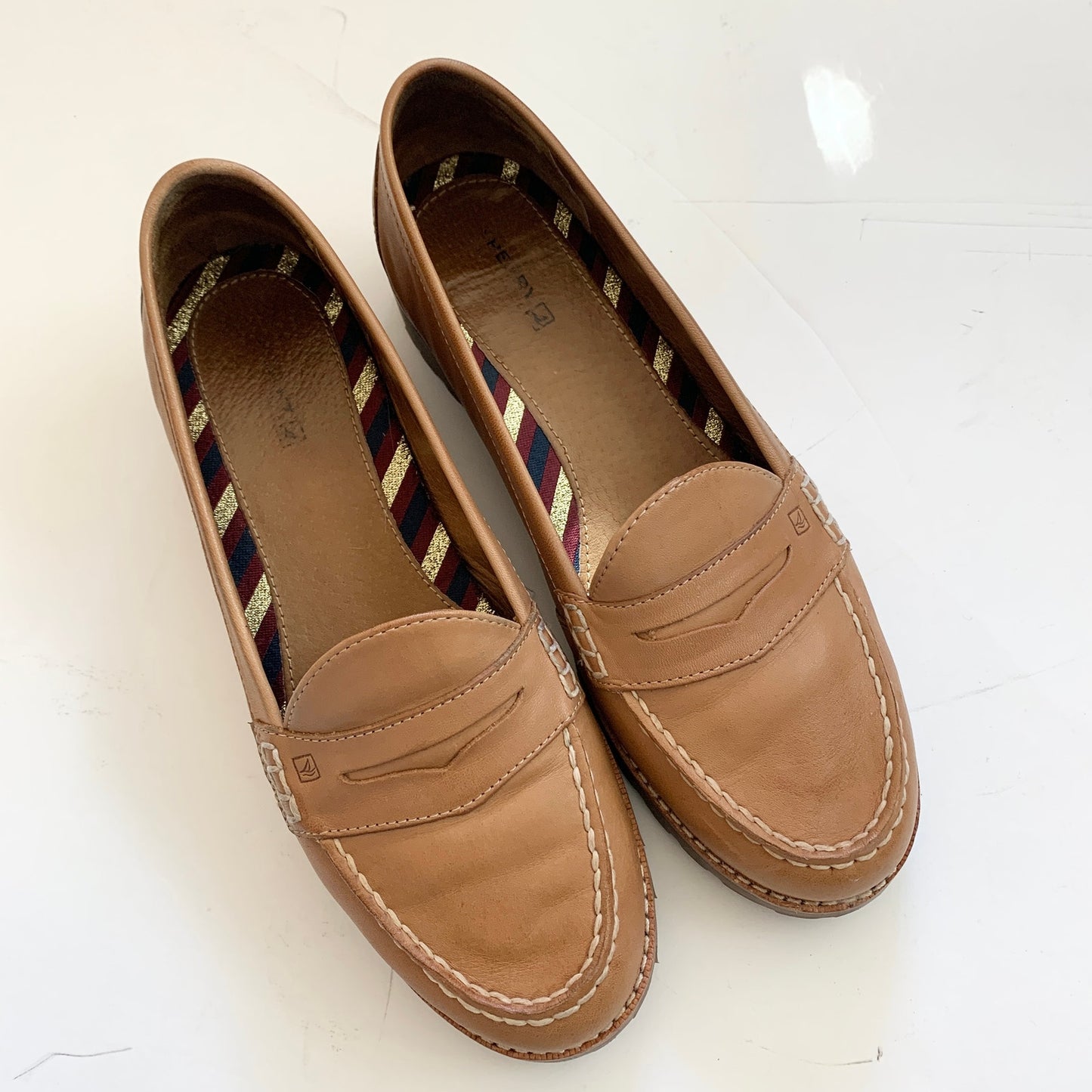 Sperry Top Sider Leather Winsor Cognac Loafer Tan Shoes 9M 9236266