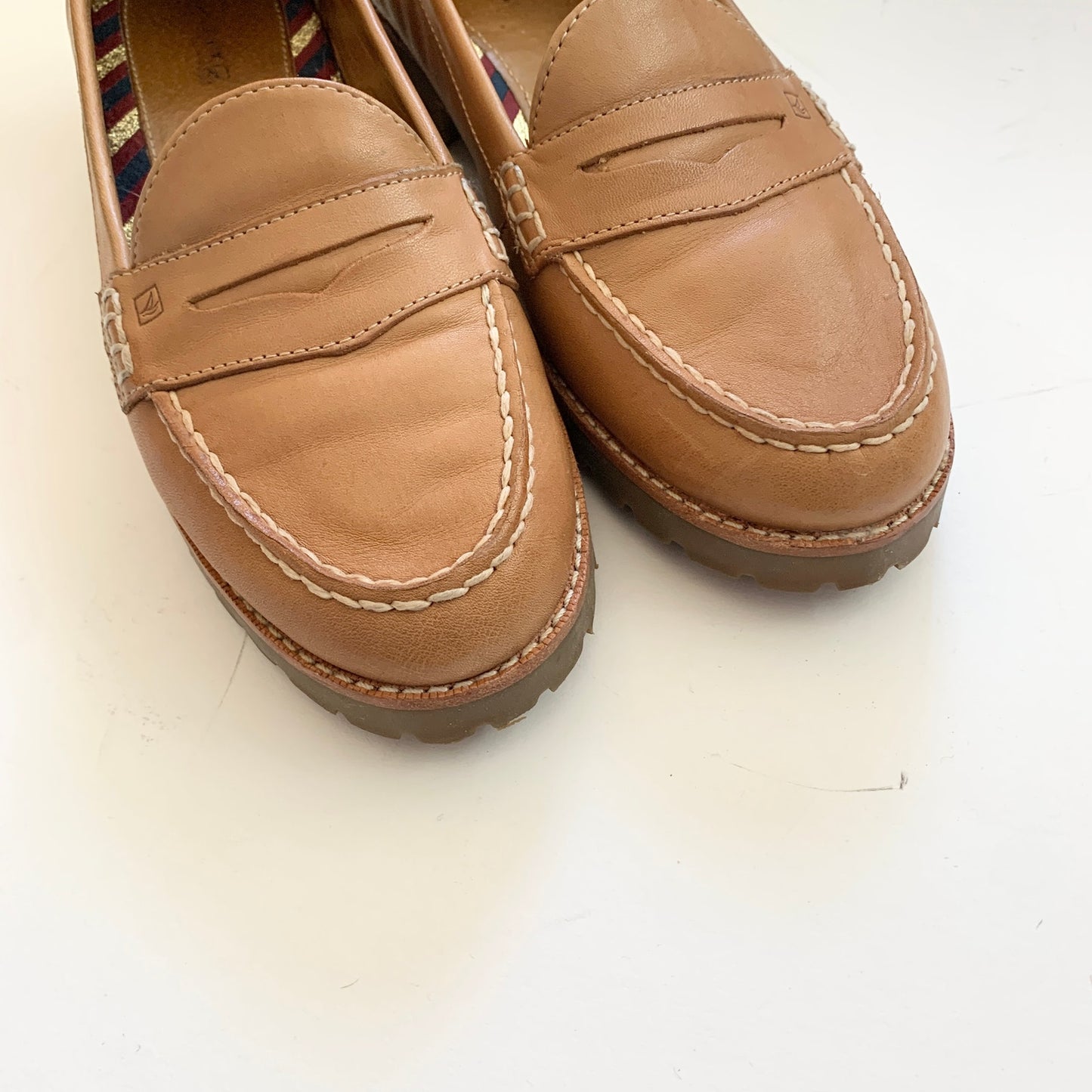 Sperry Top Sider Leather Winsor Cognac Loafer Tan Shoes 9M 9236266