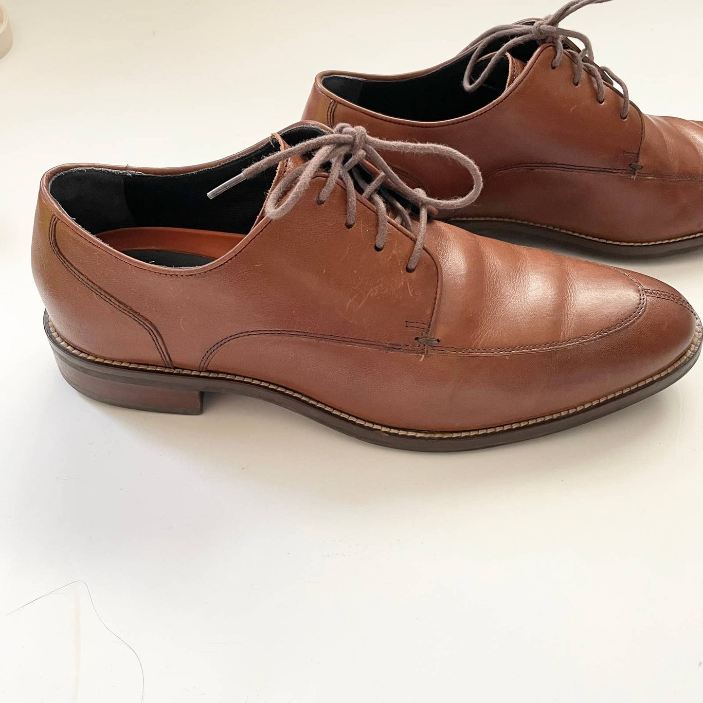 Cole Haan Men's Leather British Tan Brown Lenox Hill Split Toe Oxford C11629