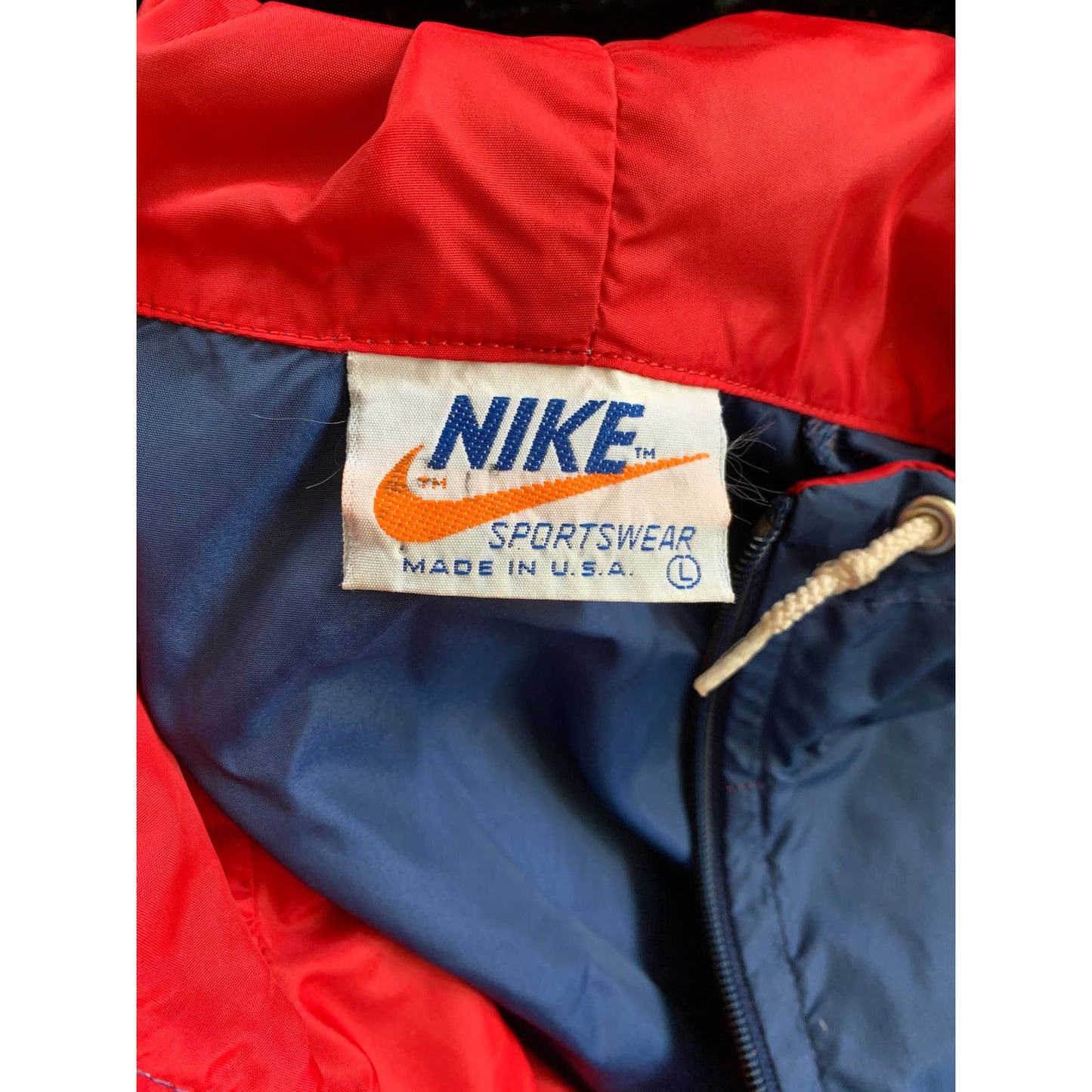 Vintage 1980s Rare Retro Nike Navy Red Windbreaker Jacket