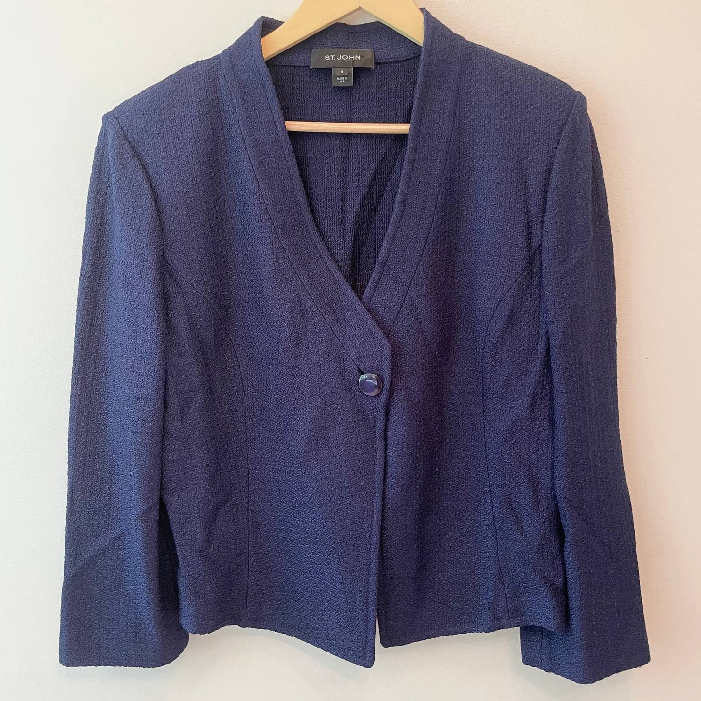 St. John Navy Blue Knit Cardigan Sweater