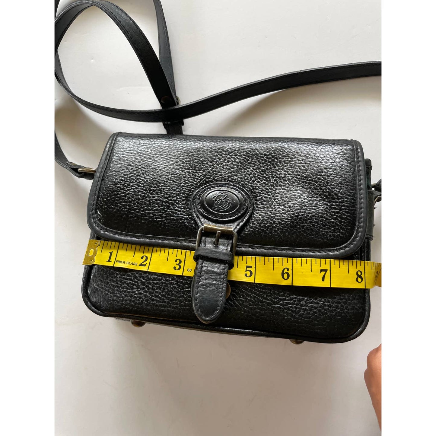 Vintage Oggi Domani Crossbody Black Faux Leather Purse