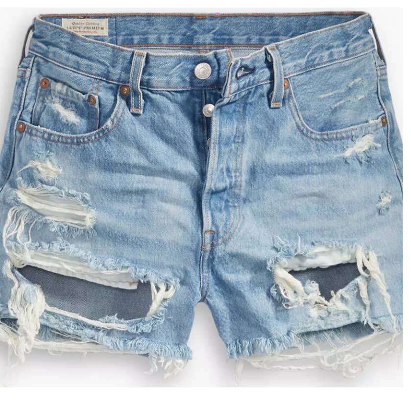 Levi's Premium 501® HIGH RISE WOMEN'S SHORTS Medium Wash 28