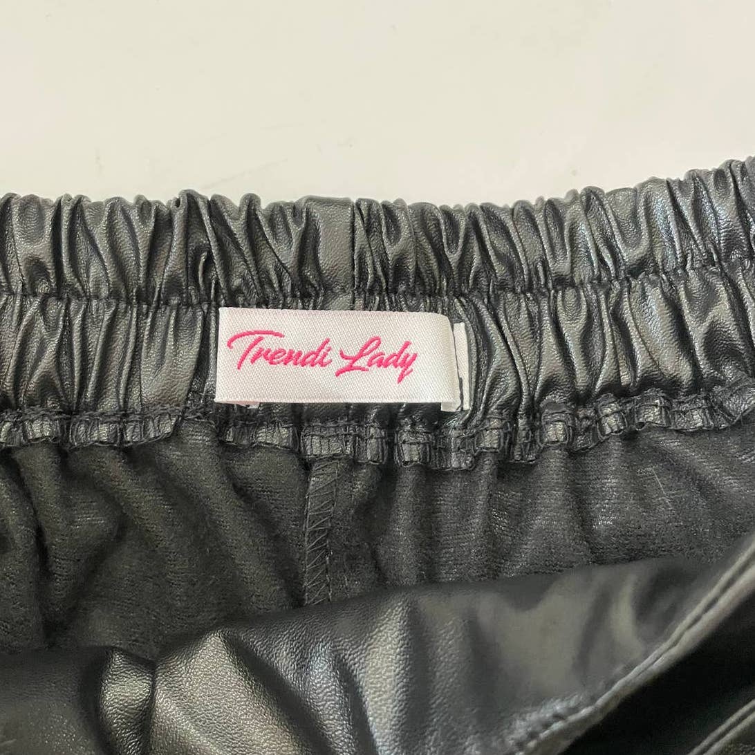 High Rise Faux Leather Belted Trouser Shorts