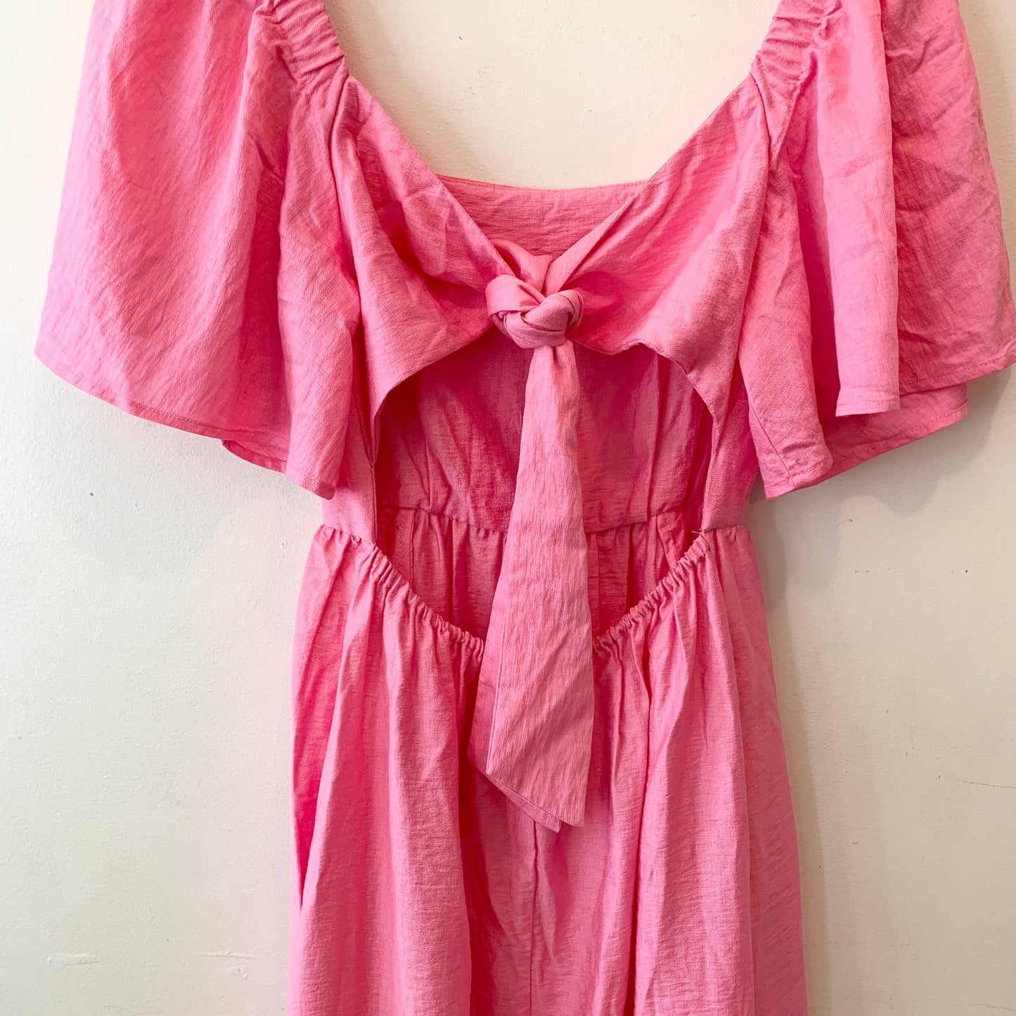 A New Day Target Flutter Sleeve Open Back Tie Pink Dress XS