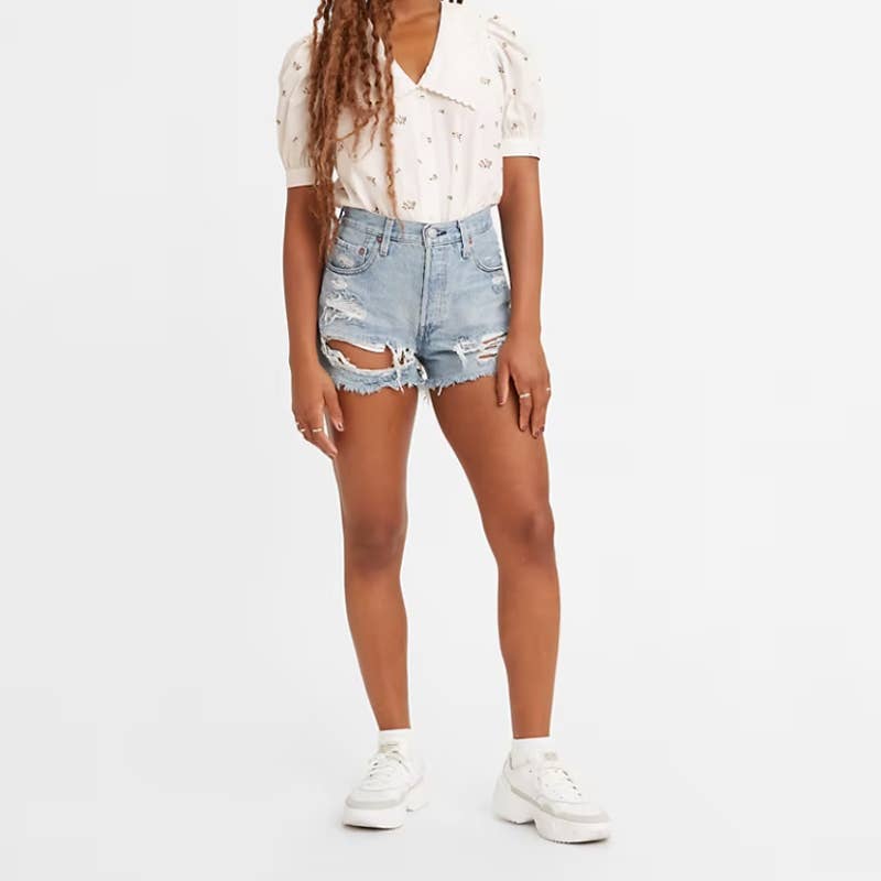Levi's Premium 501® HIGH RISE WOMEN'S SHORTS Medium Wash 28