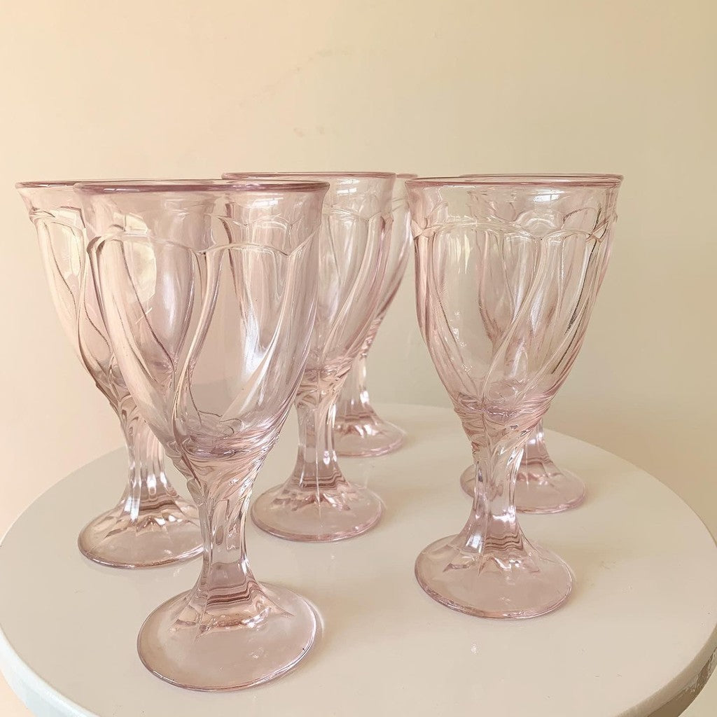 Noritake Sweet discount Swirl Stemware Pink