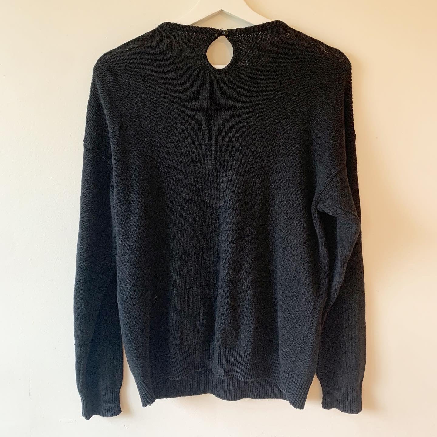 Vintage Sequined Beaded Neckline Sweater