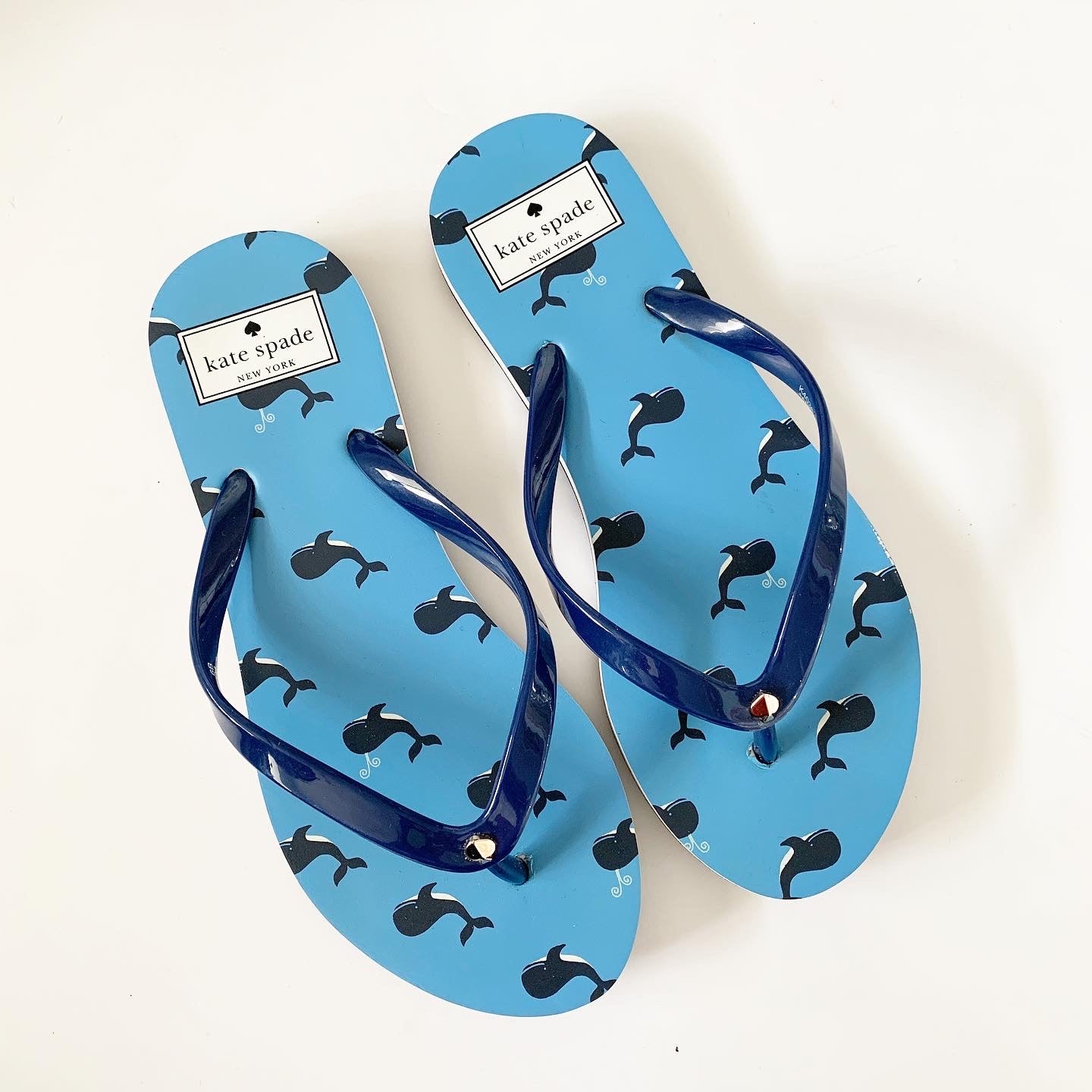 Kate spade blue sales flip flops