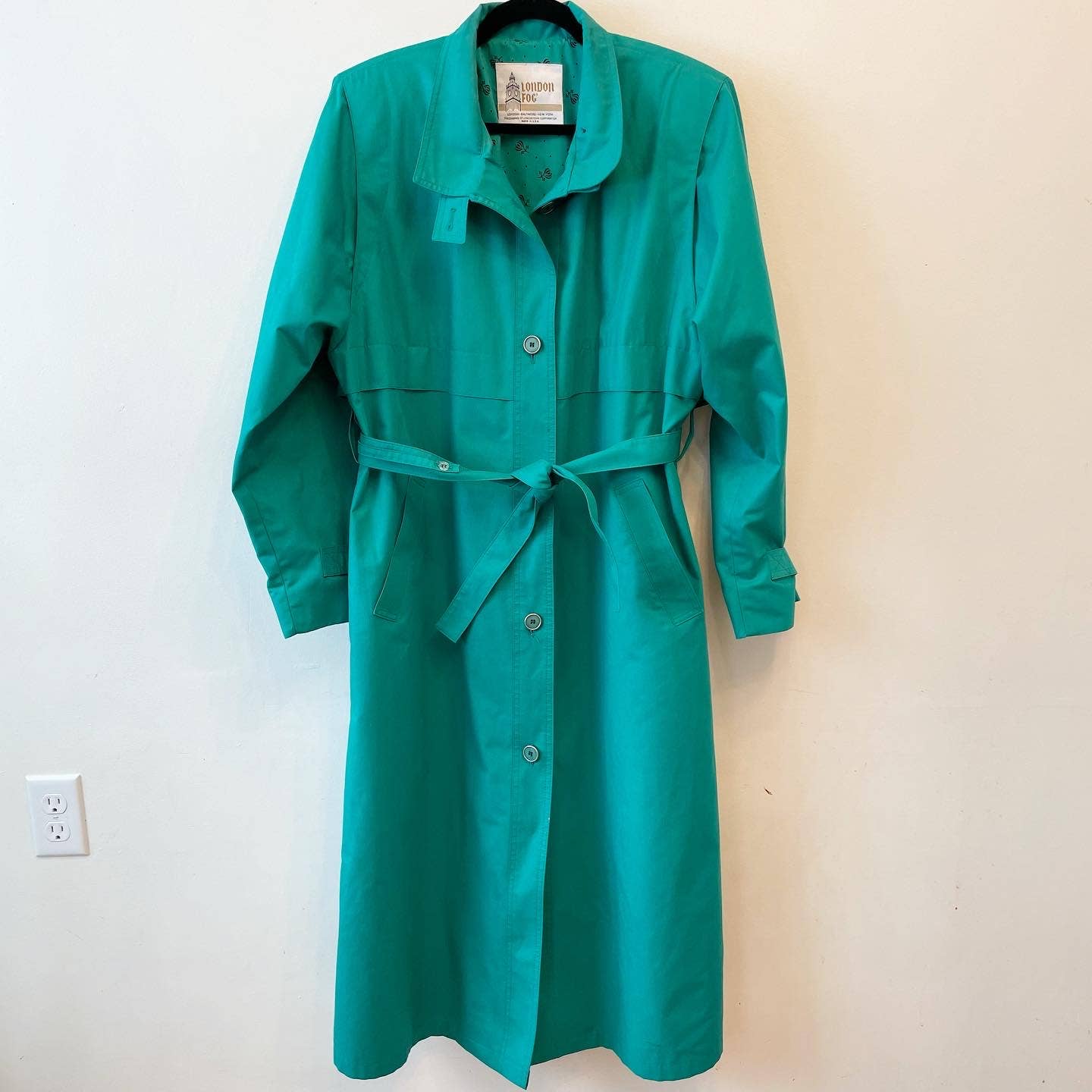 London fog green trench on sale coat