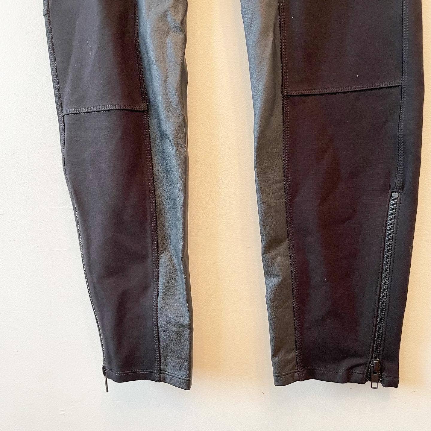 Madewell Ponte Faux Leather Panel Stretch Leggings B1864