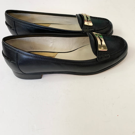 Michael Kors Tierlyn Leather Black Gold Loafer Size 9M 11401