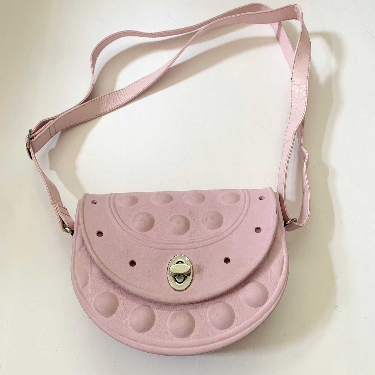 Crocs Rubber Light Pale Blush Pink Crossbody Purse Bag