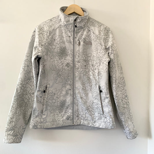 The North Face Women's Floral Bionic Softshell Gray Full Zip Jacket Size Small