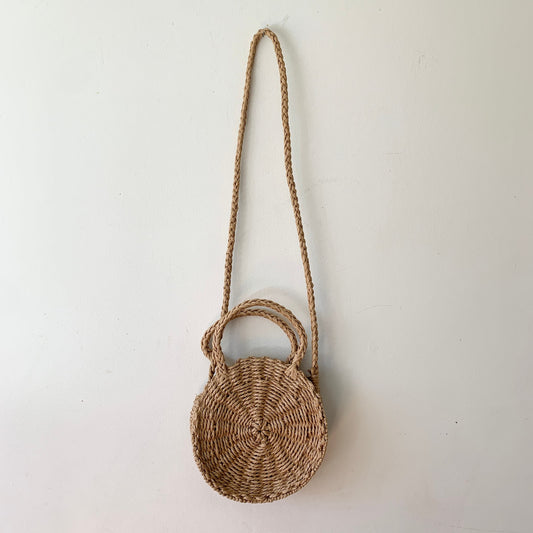 Circle Round Straw Summer Crossbody Purse