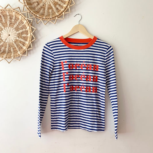 J. Crew French Striped L'Ocean Ocean Long Sleeve Red White Blue T-Shirt XS