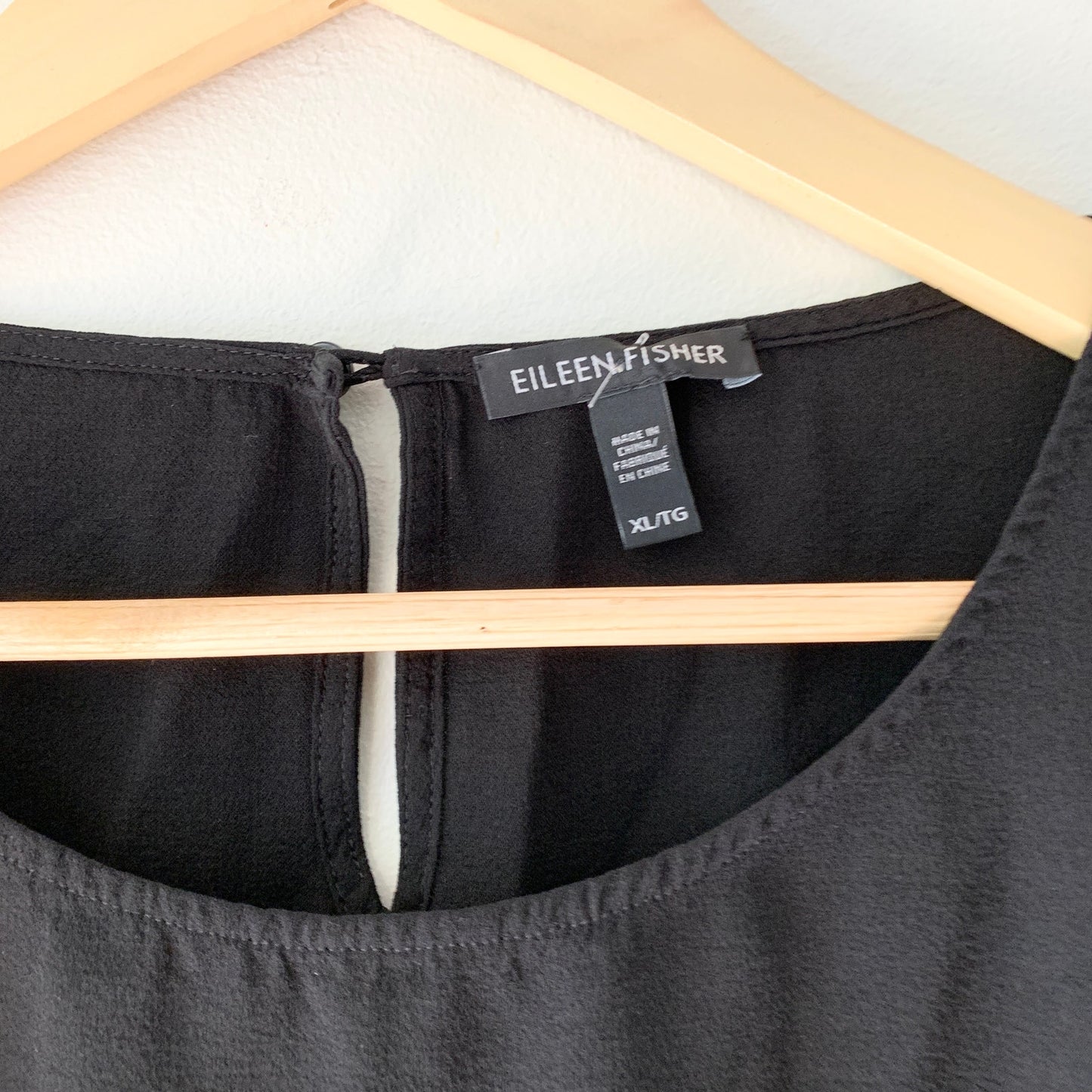 EILEEN FISHER Black Silk Sleeveless Tank Blouse Shirt XL