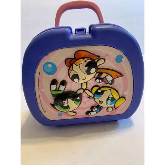 Power Puff Girls Vintage Purple Plastic Hard Case Lunchbox