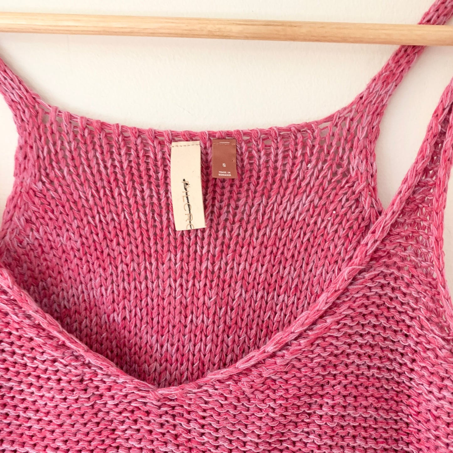 Anthropologie PILCRO Cropped Jenna Sweater Tank Pink Small