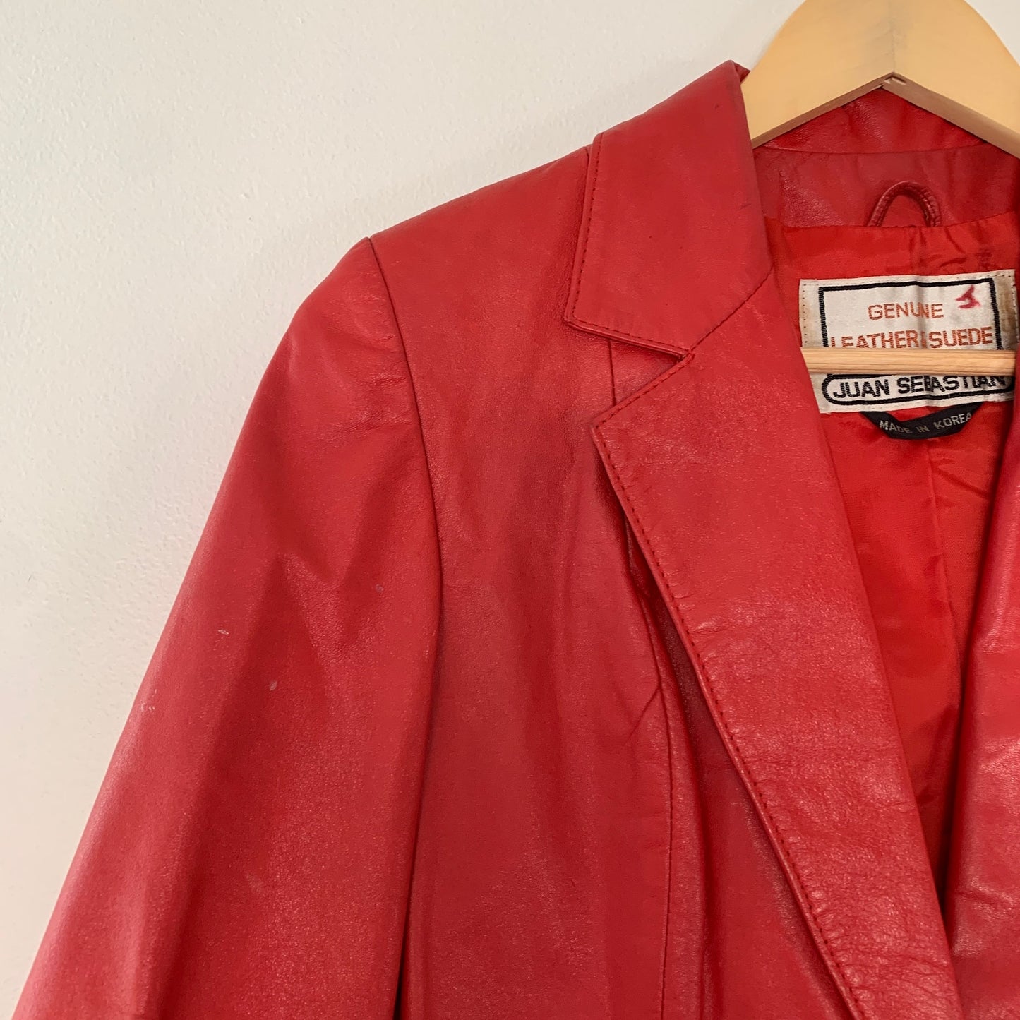 Juan Sebastian Vintage Genuine Leather Red Jacket Size Medium 9/10