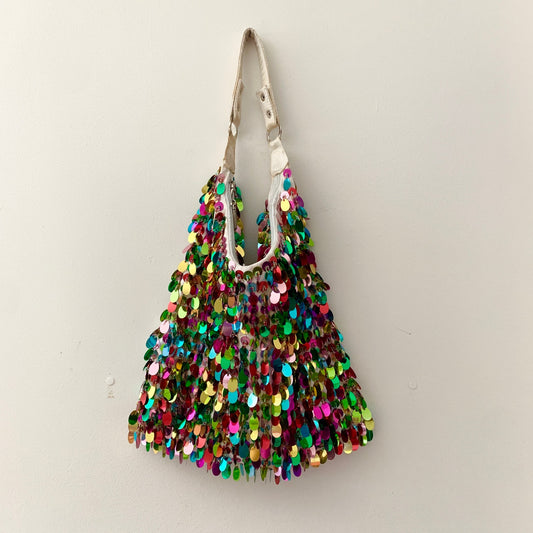 Vintage Y2K 2000s Fringe Candy Sequin Colorful Purse