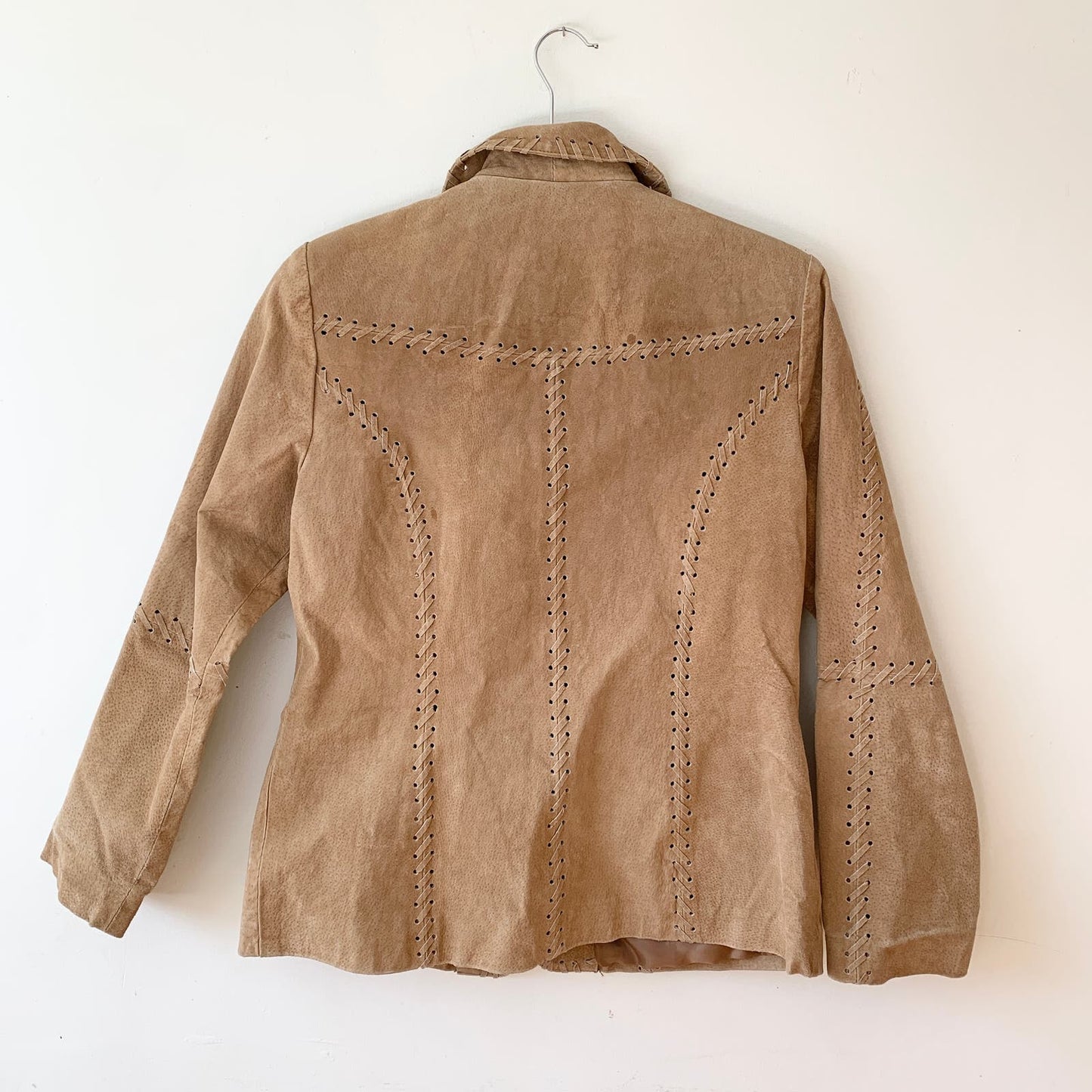 RUE 21 Tan Stitched Leather Suede Jacket Medium