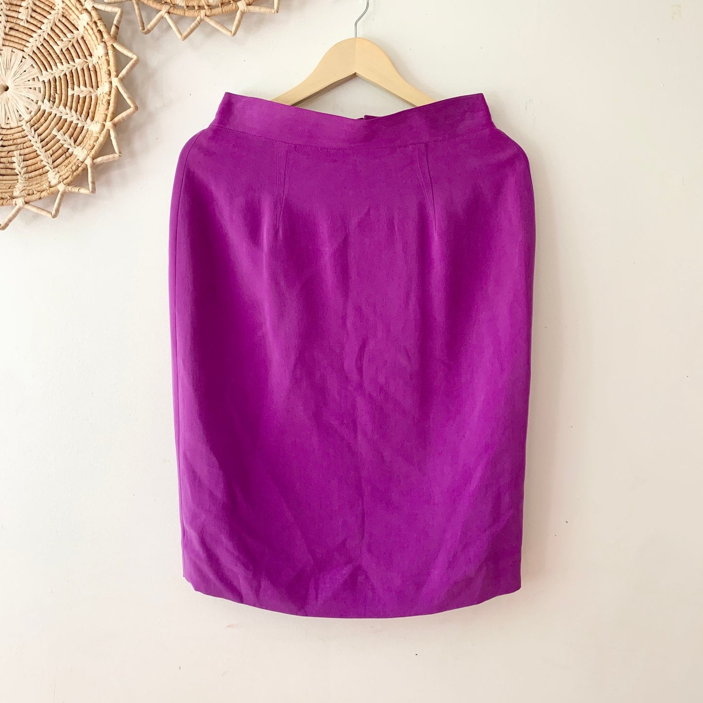 DANA BUCHMAN Vintage Purple Silk Pencil Skirt 10