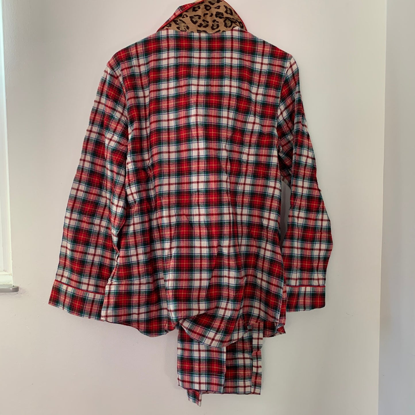 Ralph Lauren Polo Plaid Red White Winter Pajama Two Piece Set Women's New XL