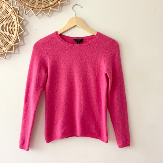 CHARTER CLUB Cashmere Bright Pink Pullover Crewneck Sweater Small
