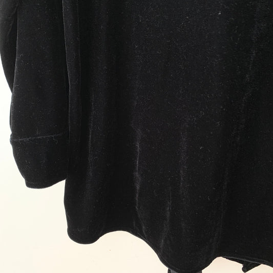 Soft Surroundings Black Velvet Boyfriend Tunic Relaxed Button Shirt Medium