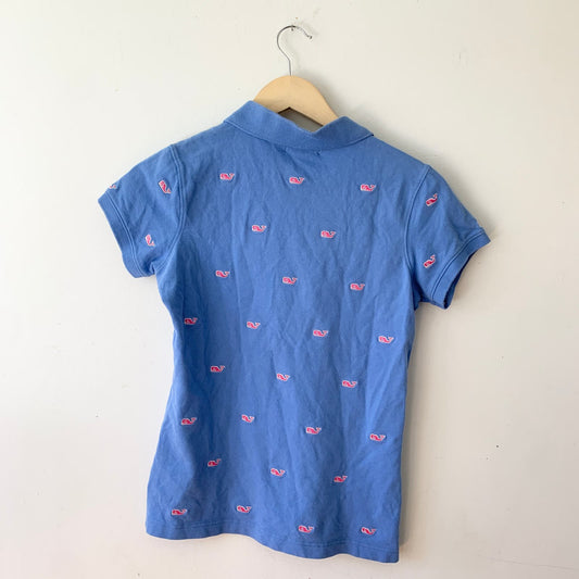 VINEYARD VINES Blue Pink Whale Print Polo Shirt Size XS