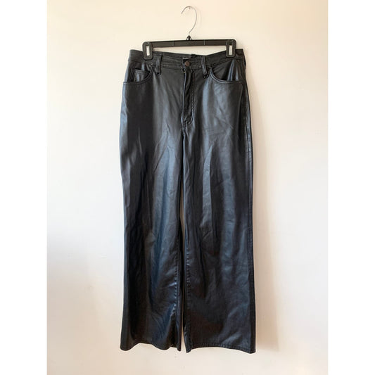 Levi's 70s High Rise Flare Faux Leather Black Pants Size 29