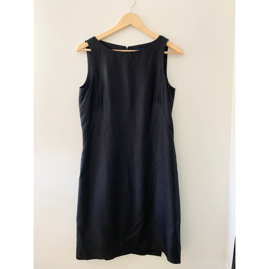 Ann Taylor Vintage Black Silk Sheath Dress 8 Medium