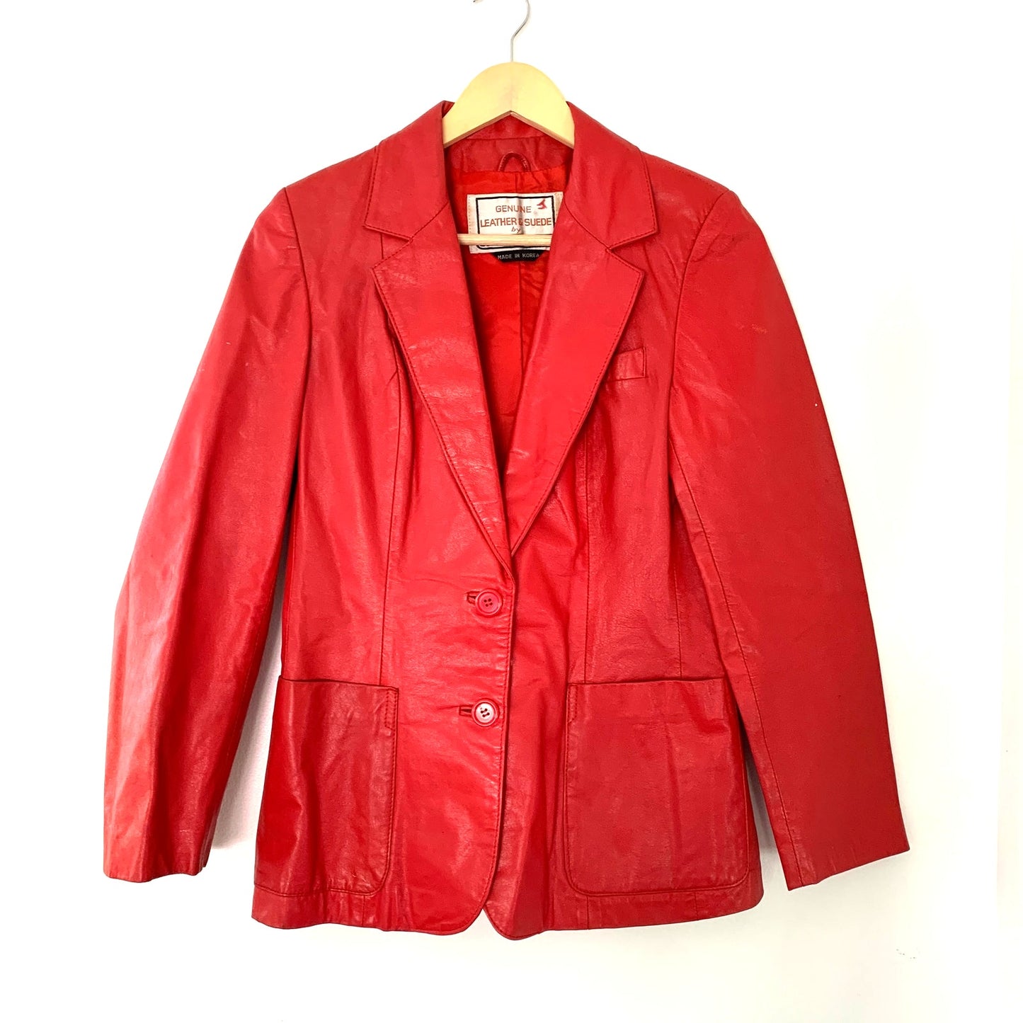 Juan Sebastian Vintage Genuine Leather Red Jacket Size Medium 9/10