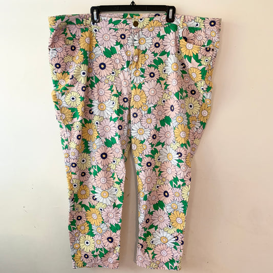 ModCloth Exuberant Intrigue Retro Groovy Daisy Floral Pants 3X