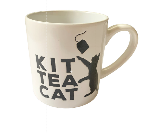 Kit Tea Cat White Black Large 20 oz Ceramic Mug