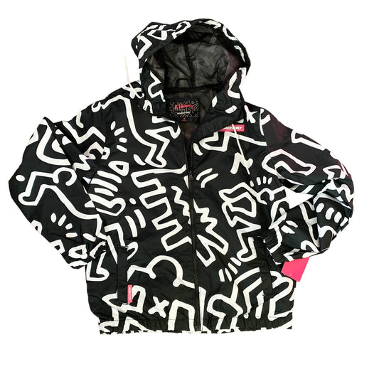 Member's Only Keith Haring Jacket Black White Heart Windbreaker Size Medium