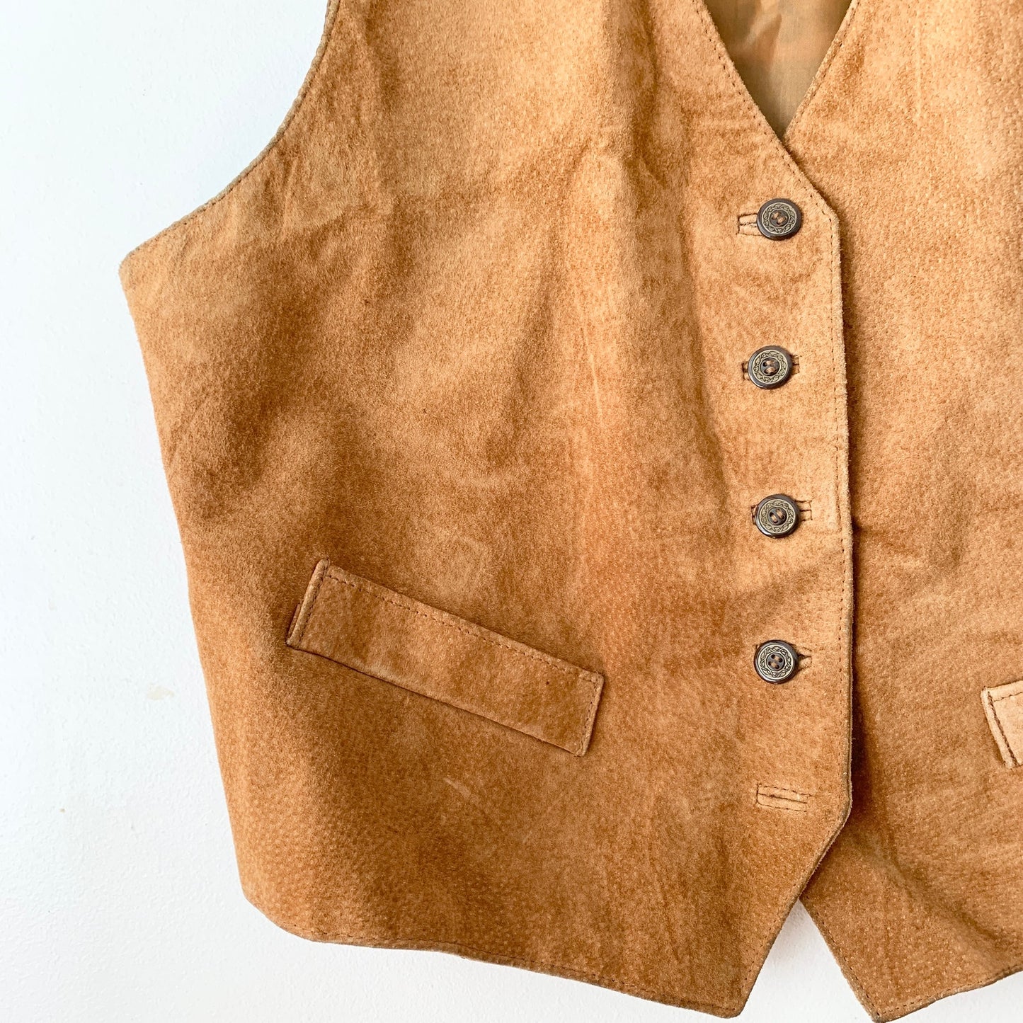 Arizona Jean Company Vintage Suede Tan Vest Large