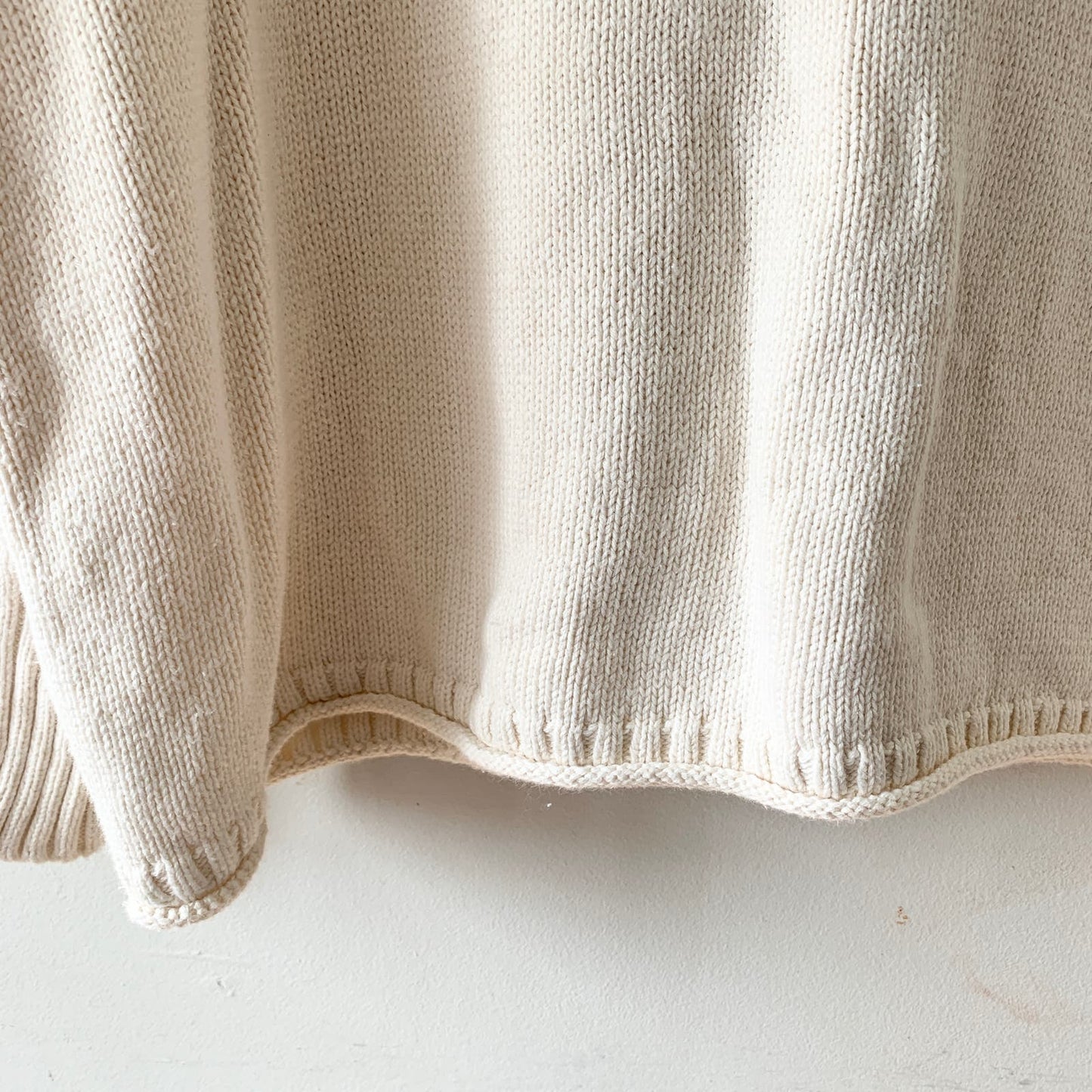 MADEWELL Conway Pullover Cream Cotton Relaxed Fit Sweater Medium