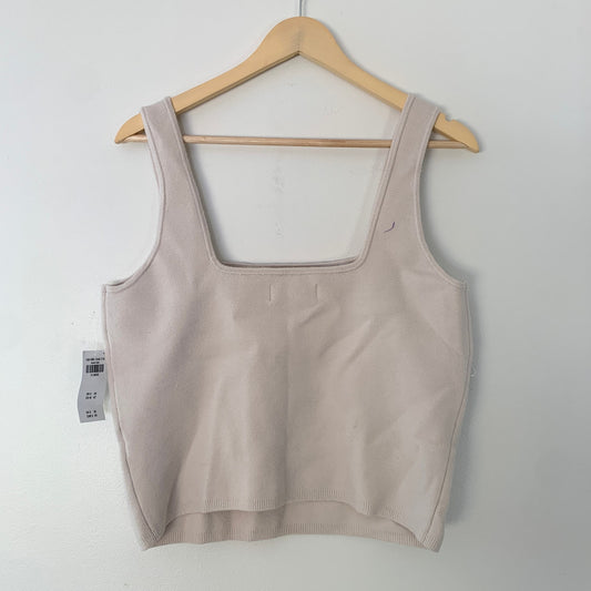 Abercrombie Fitch Soft Collection Cropped Knit Tank Cream XL New