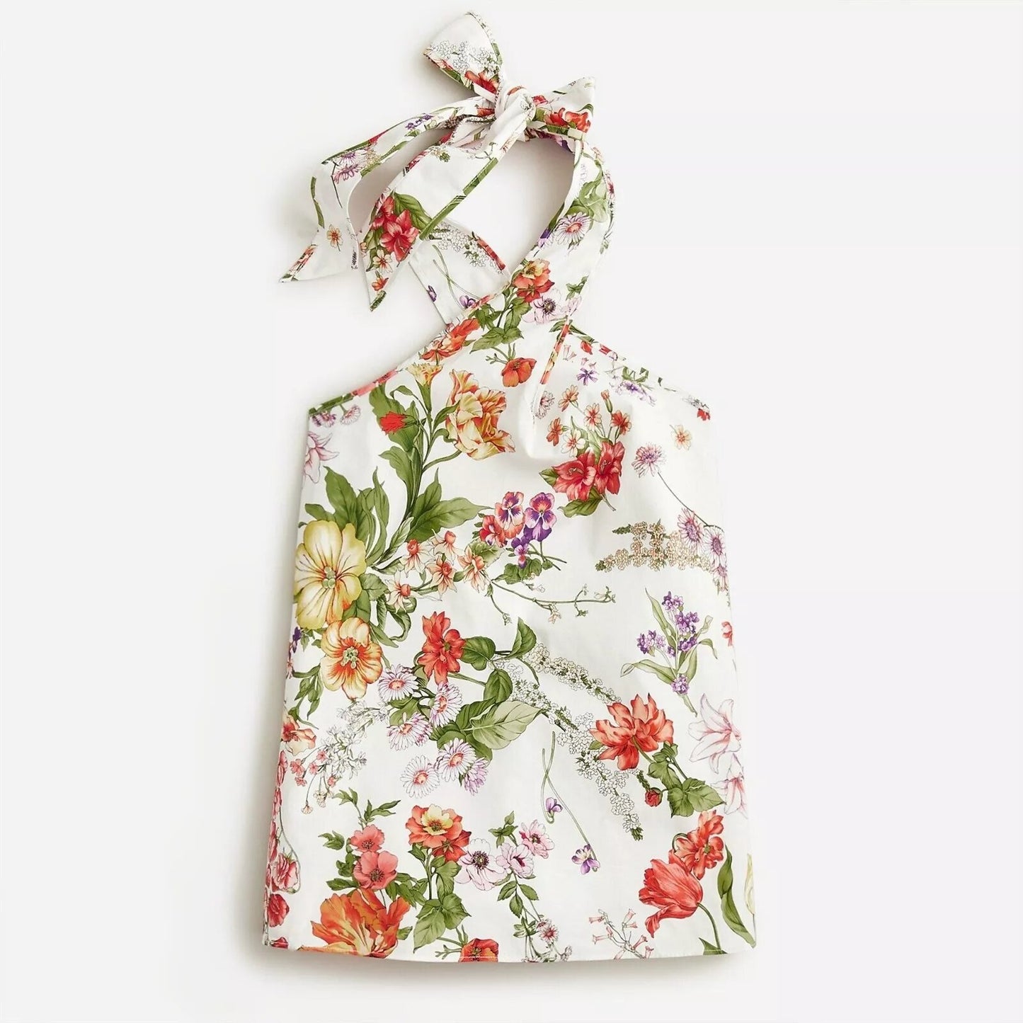 J.CREW Ratti Tropical Floral White Halter Top Shirt Medium bl706